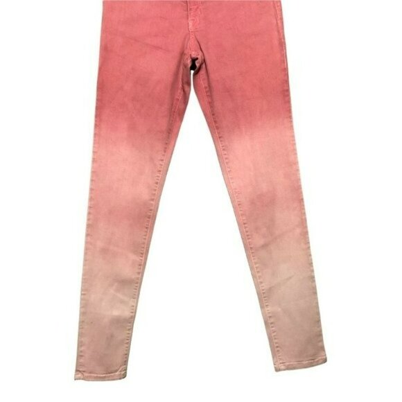 Flying Monkey Jeggings Skinny Jeans Women Size 30 Pink Orange Two Tone Dyed Moto - Picture 10 of 11
